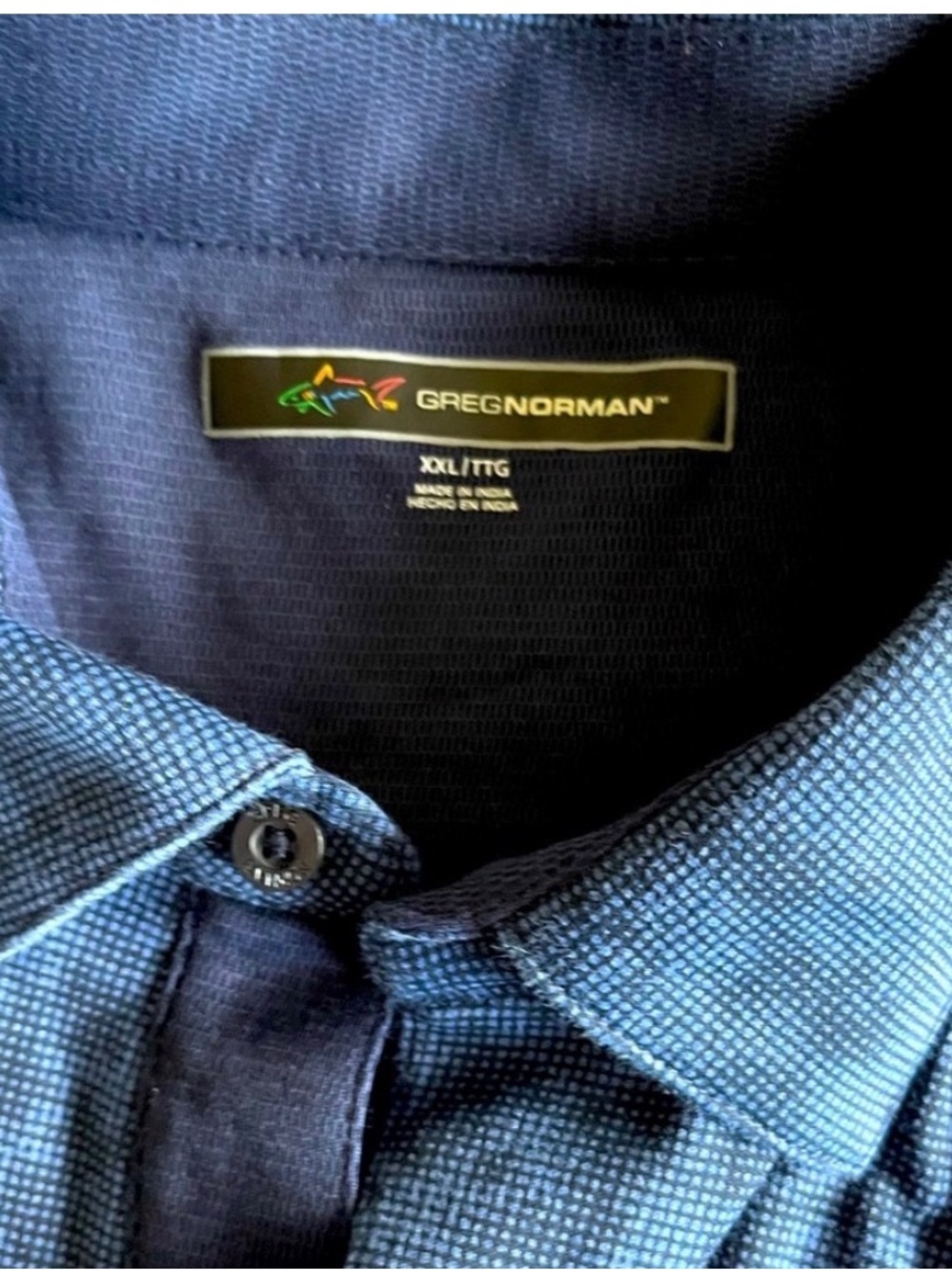 Greg Norman Collection Navy Micro-Pattern Button-Down Shirt
